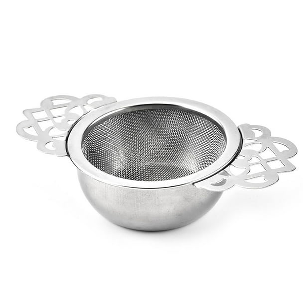 Entertime Stainless Steel with Drip Bowl Tea Strainer Fine Mesh Infuser